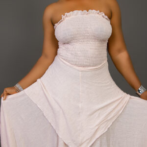Blush Breeze Strapless Maxi Dress