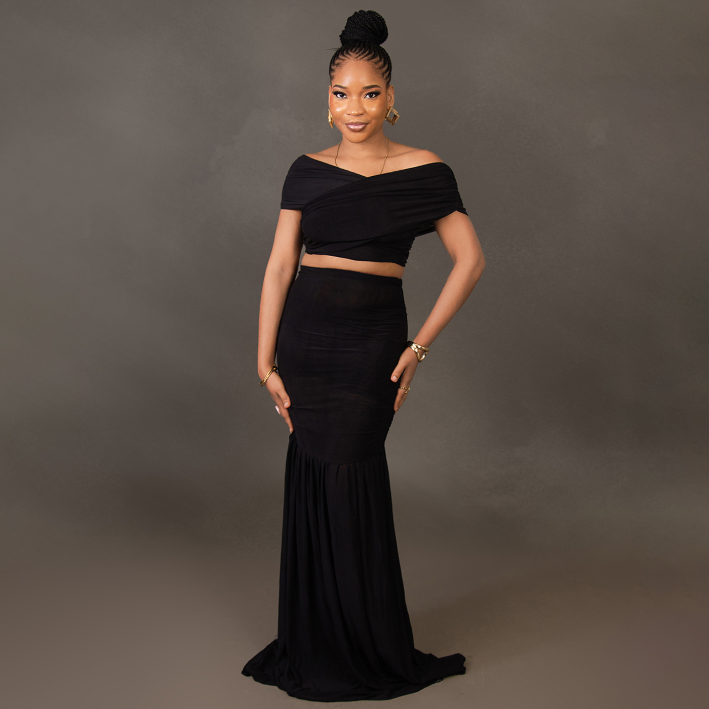Noir Elegance Two-Piece Set