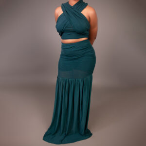 Emerald Cross Wrap Maxi Set