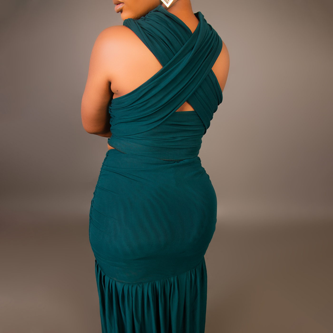 Emerald Cross Wrap Maxi Set