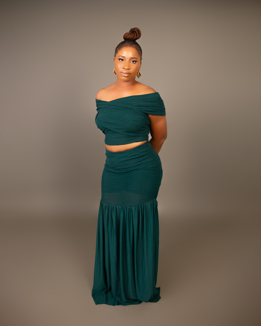 Emerald Cross Wrap Maxi Dress