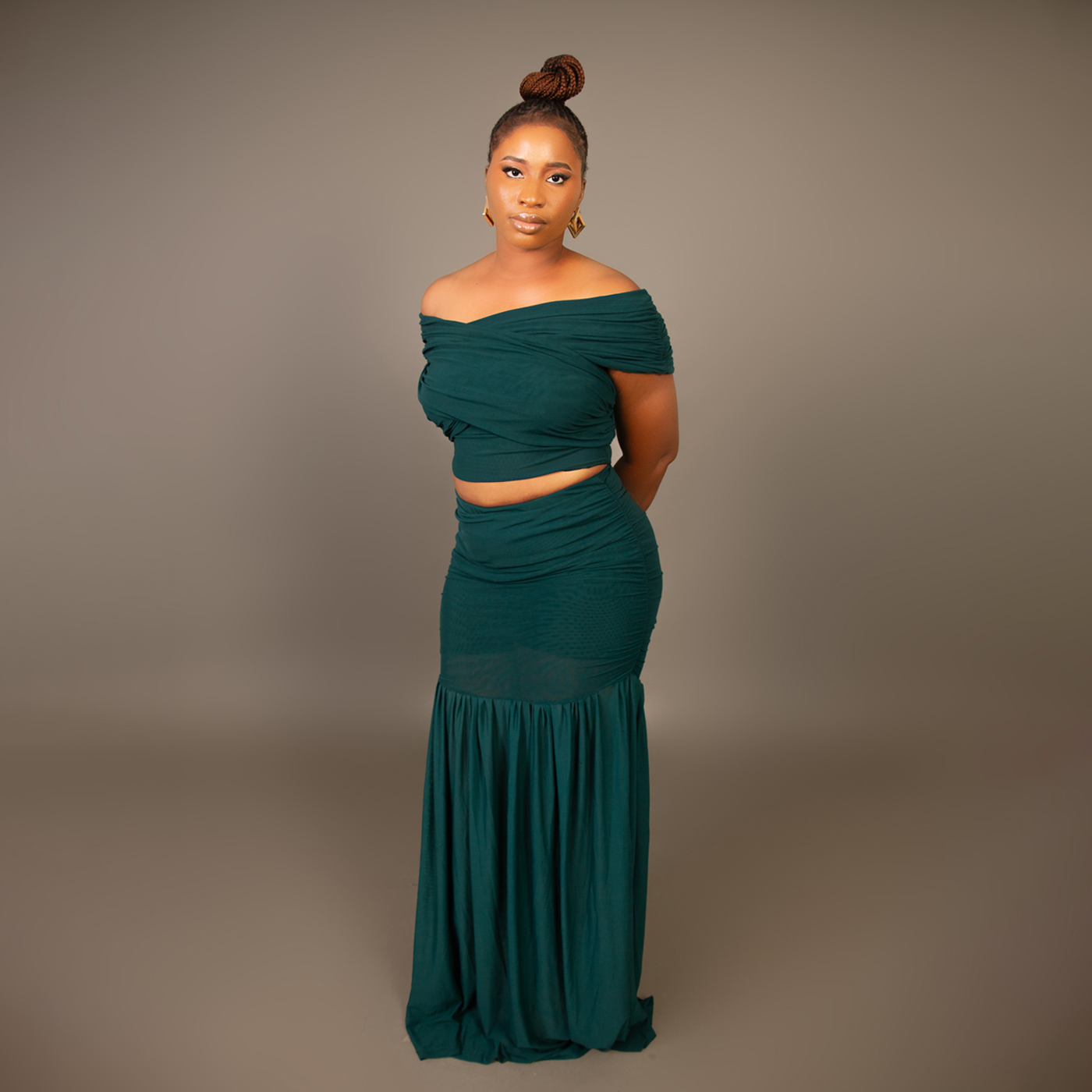 Emerald Cross Wrap Maxi Set