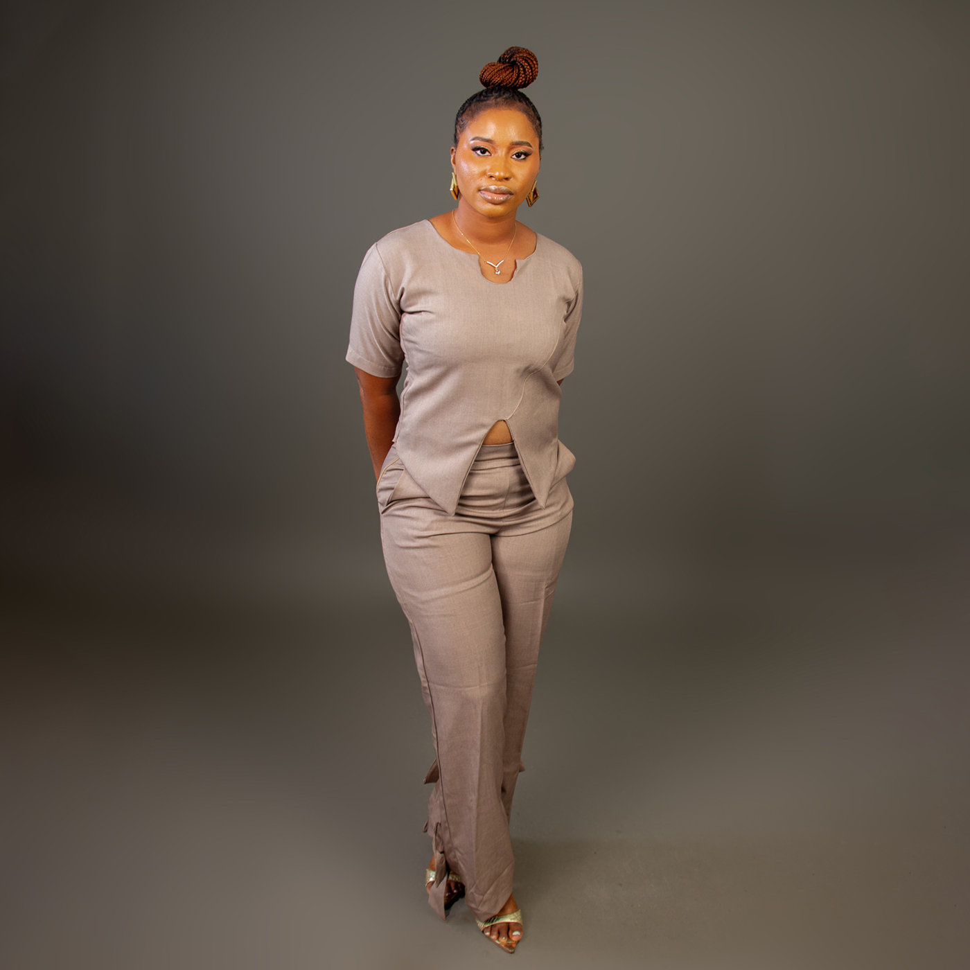 Taupe Luxe Co-Ord Set (Tailored Fit)