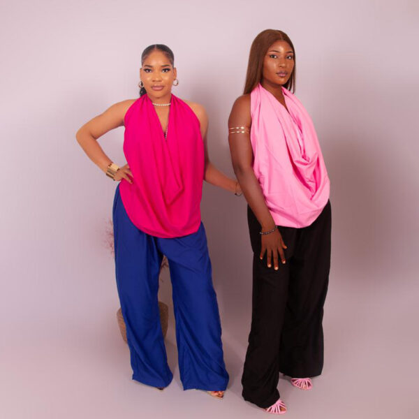 Blush Drape - Simi Set (Fluid Statement Silhouette)