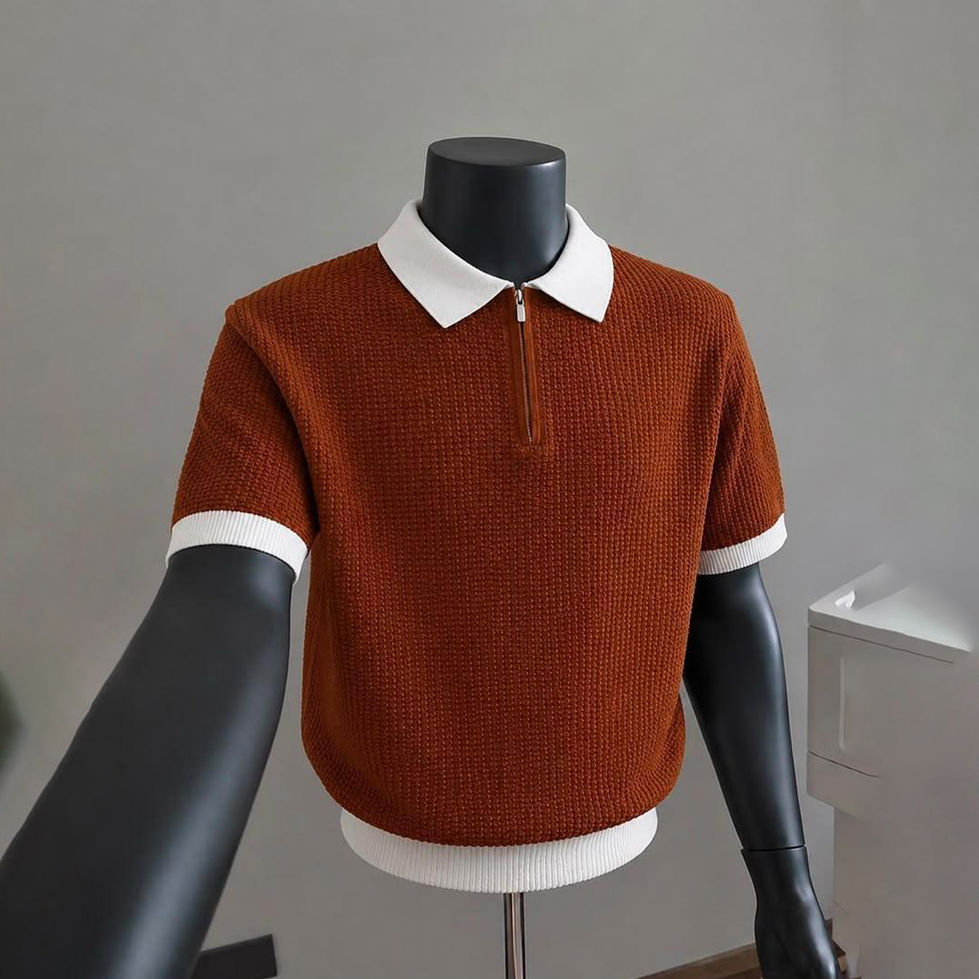 Unisex Knitted Polo – Luxe Textured Fit